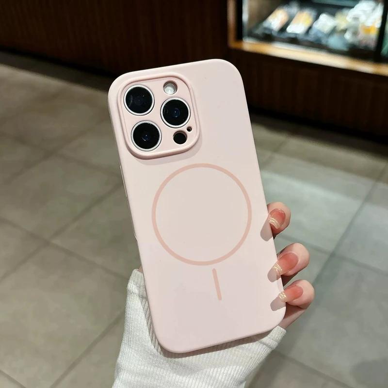 For  Liquid Silicone Phone Cases For For Iphone 17 16 1 14 13 12 Pro Max 16 Plus Air Case Magnetic Wireless Charging Cover