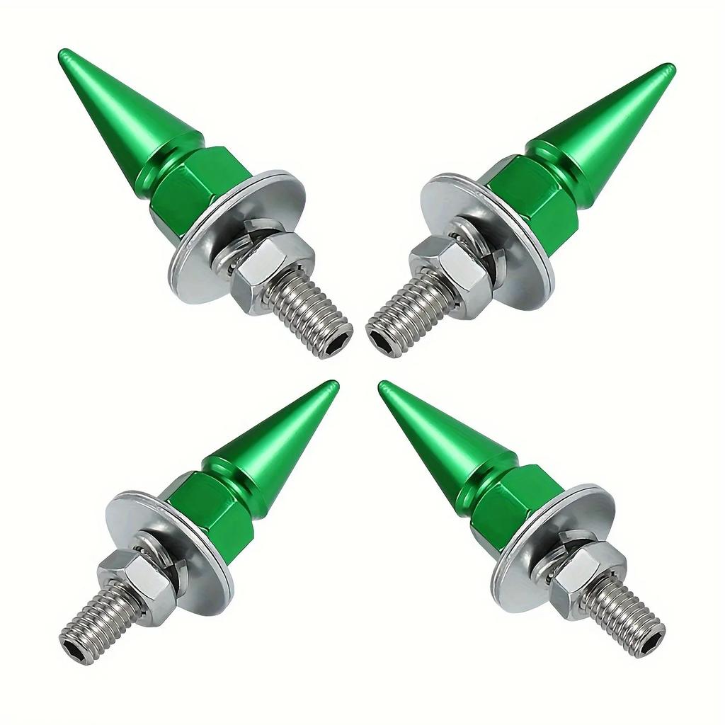 1/4pcs M6 License Plate Fixing Plate Screw M6 Threaded Pointed Aluminum Alloy Fasteners Colorful Universal Car Styling Gasket