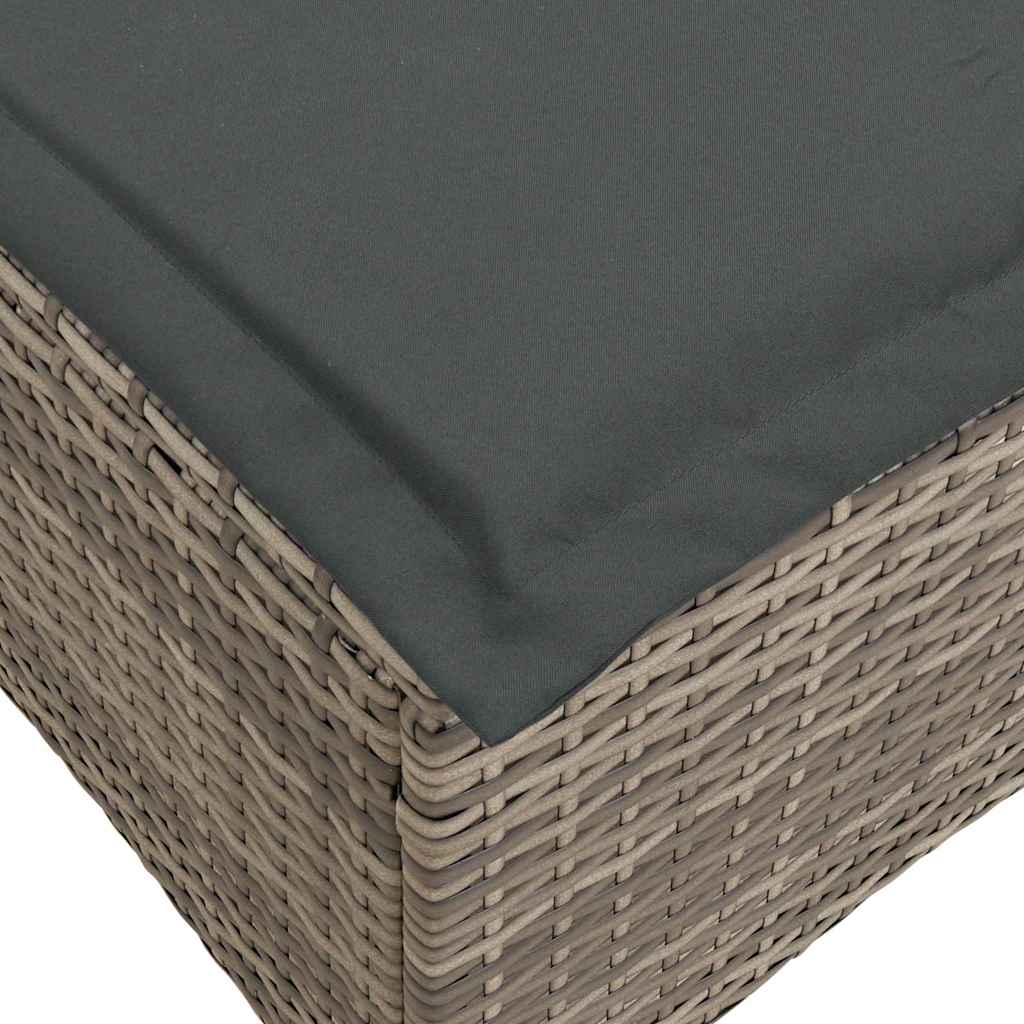3 Piece L Shaped Garden Sofa Set with Cushions Grey PE Rattan