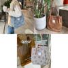 Fashionable Corduroy Smiley Face Tote Bag For Students And Daily Use