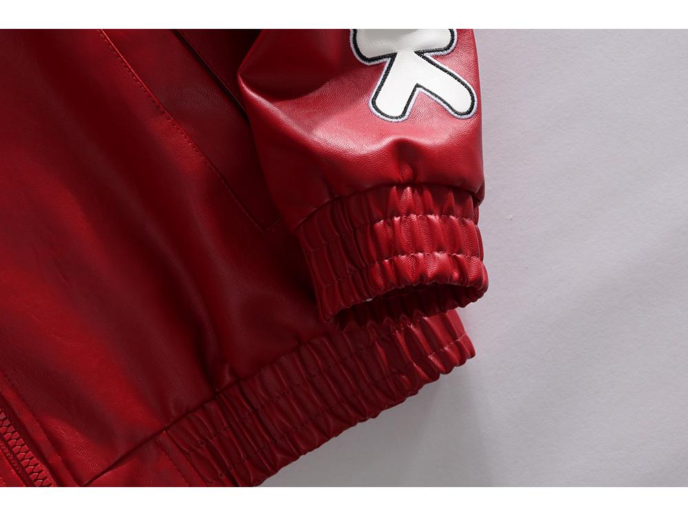 Men's American Racing Style Leather Jacket - Streetwear, Stand Collar, Cool Hip-Hop High Street Trend, Motorcycle Outerwear.