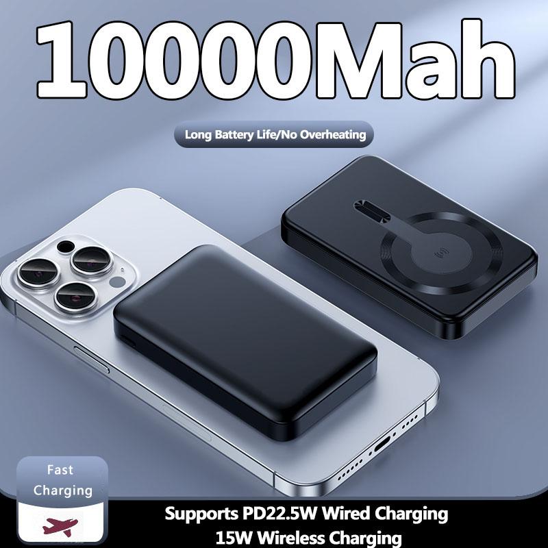 Magnetyczny Power Bank 10000mAh 22.5W Szybka Ładowarka Bezprzewodowa 15W Bateria Zewnętrzna Przewodowe szybkie ładowanie Type-c