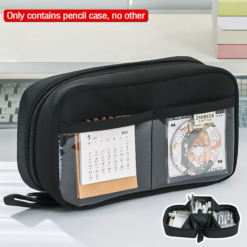New 5-Layer Transparent Pencil Pouch With Large Capacity And Lightweight Design School Supplies Pencil Cases For Girls