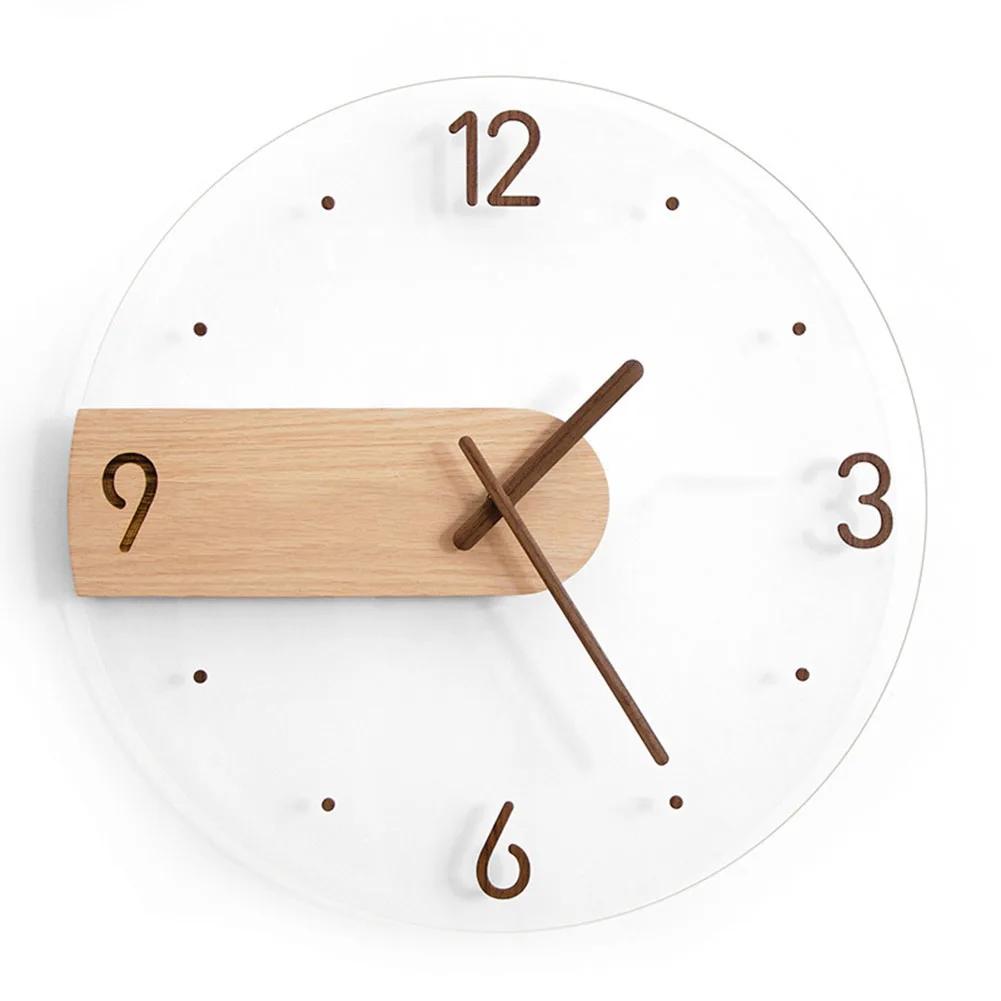 

Minimalist Wooden Wall Clock 12 Inch Nordic Style Silent Movement Black Walnut 30cm