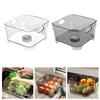 Clear Storage Bins Vegetable Washing Basket Draining Produce Saver Containers