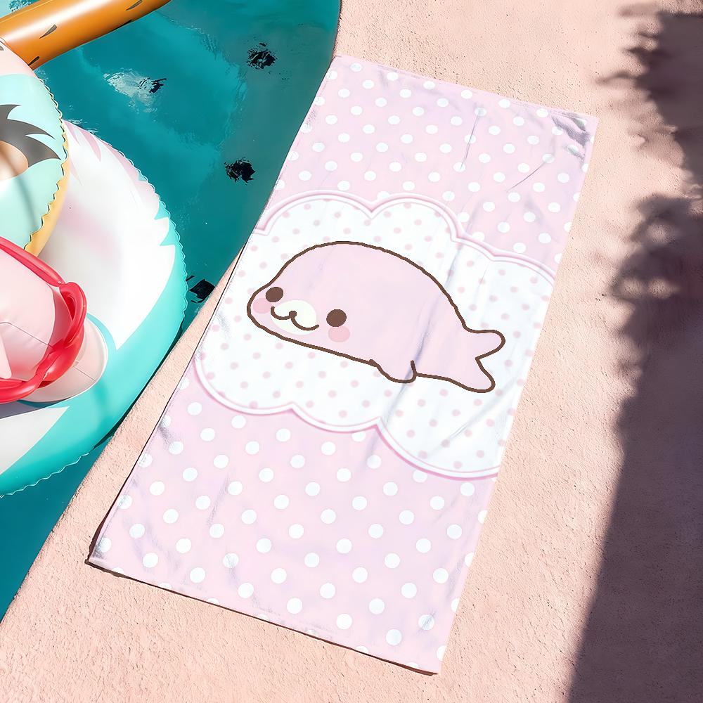 Cute cartoon M-Mamegoma Beach Towel For Beaches Yoga Studios Gyms Hot Springs Swimming Pools And Picnics