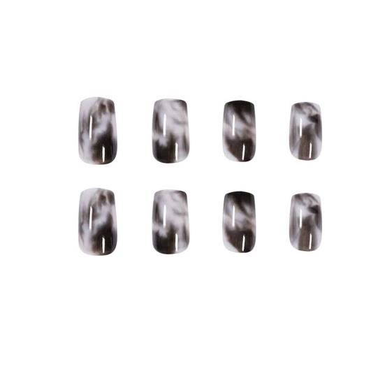 Natural Fake Nail DIY Dark Fit Style Smudge-Free Perfect Smudged Easy Nail Art Fake