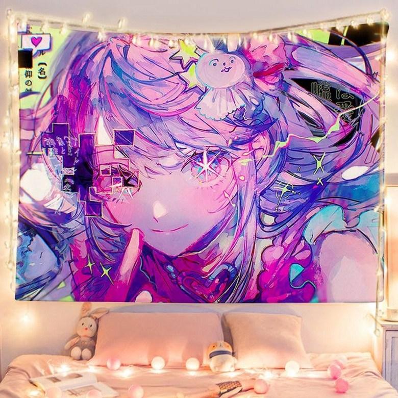 Japanese Anime Tapestry Polyester Fiber Wall Hanging Cloth Hoshino Love Fans Support Bedroom Dormitory Photo Background Cloth