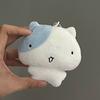 Rolig kattunge gosedjursnyckelring Tecknad blå och vit katt Mjuk fylld docka Hänge Bilnyckelring Ryggsäck Väskdekor Barnpresent