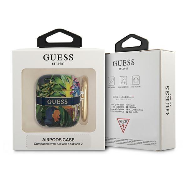 Guess Gua2Hhflb Airpods 1/2 Cover Niebieski/Blue Flower Strap Collection