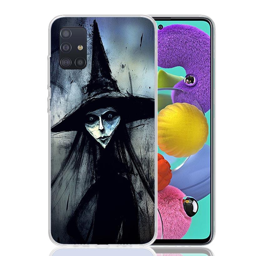Halloween Moon Witch Horror Phone Case For Samsung Galaxy A52 A32 A22 A12 A02S A50S A30S A51 A31 AA71 Note 20 Ultra 10 S10 Plus
