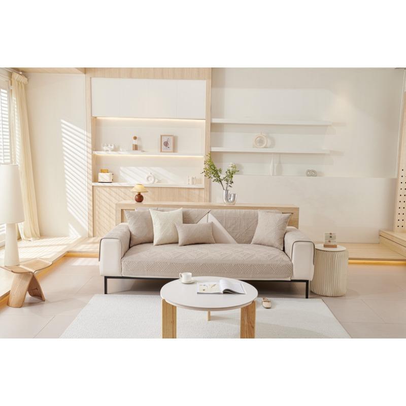 New Pure Cotton Sofa Cushion for All Seasons, Non-slip Cotton Fabric Seat Cushion, Leather Sofa Cover, Cloth Towel