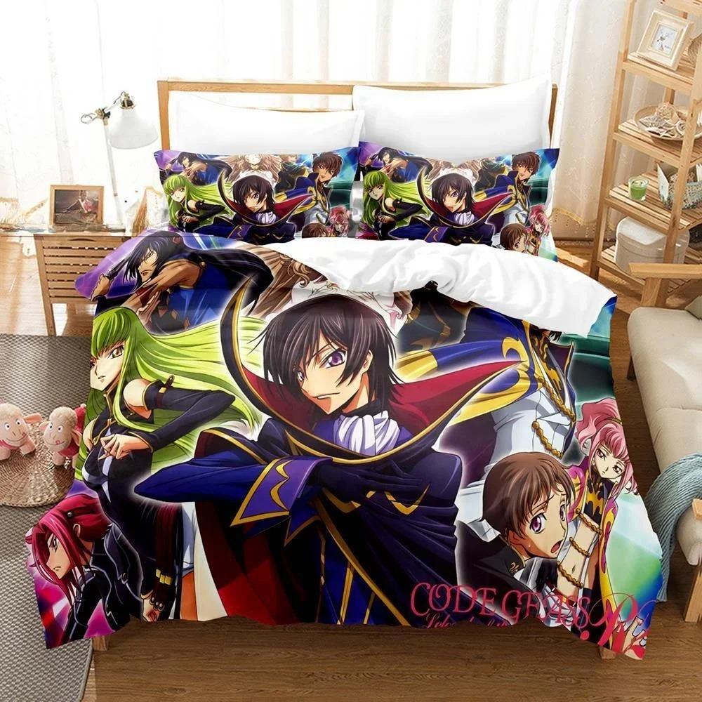 Fashion 3D Print Anime Code Geass Bedding Set Single Twin Full Queen King Size Bed Set Teenager Bedroom Sheet Set Home Textiles