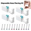 4-teiliges, selbsthypoallergenes Nasenpiercing-Kit - Einweg-Nasenpiercing-Pistole mit integrierten Nasensteckern