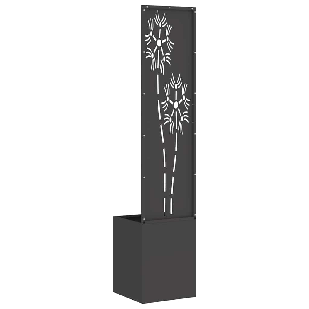 Garden Privacy Screen Canvas Floral Black 32 X 150 Cm