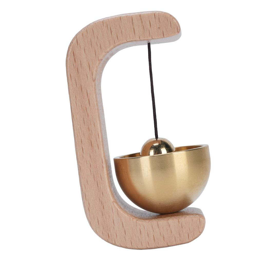 Shopkeepers Bell Wood Brass Hanging Door Bell for Entry Door Restaurant Shop Home Refrigerator Pet