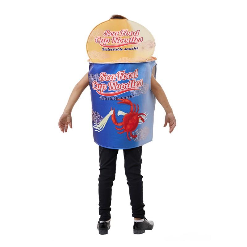 Halloween Kids Bowl Noodle Costume Funny Seafood Soup Onesie School Party Cosplay Outfit