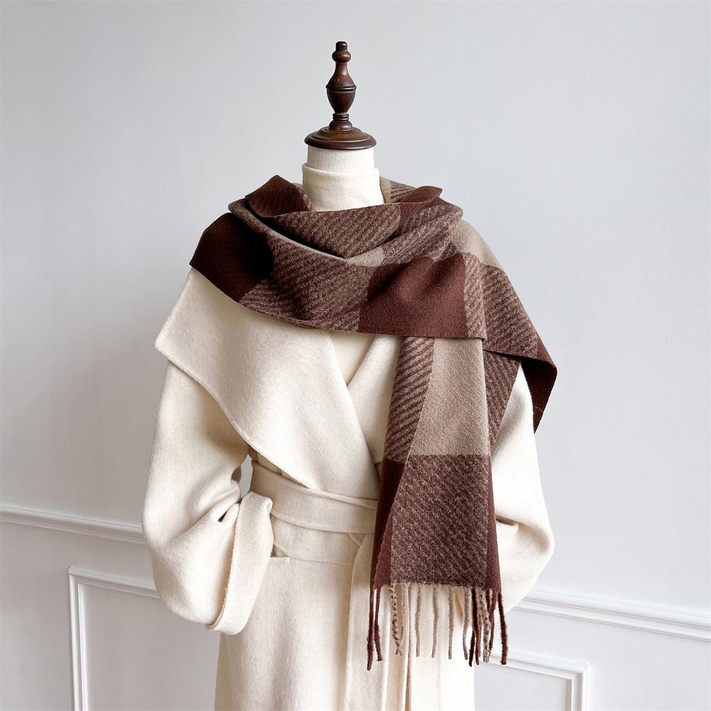 Women Winter Cashmere Scarf  Stripe Pashmina Luxury Brand Shawls and Wraps Bufanda Hijab Travel Stoles Echarpe Warm Blanket