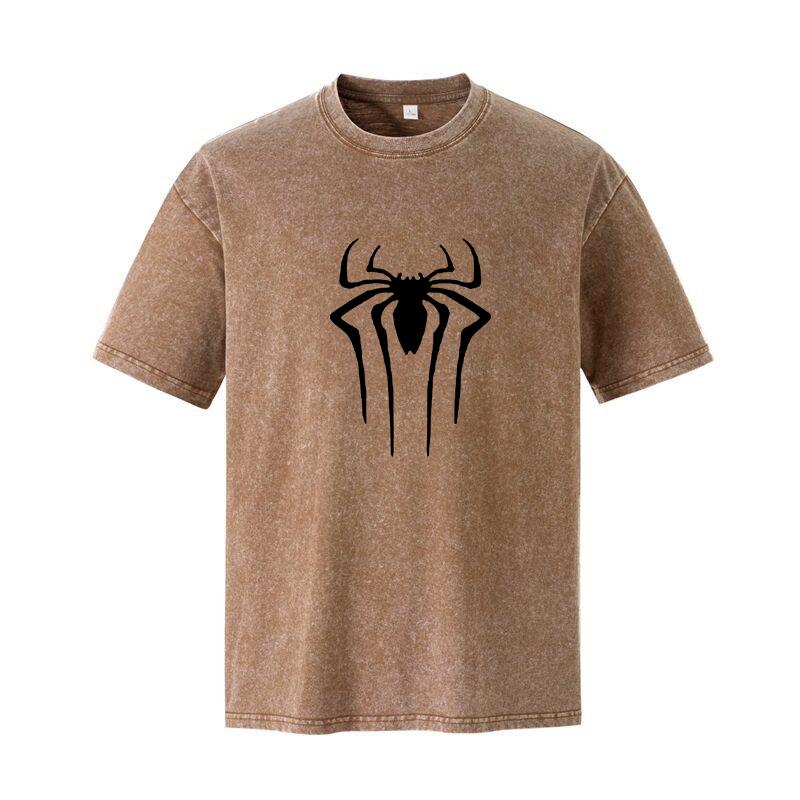 Men Women Summer T-shirt 230G Heavy Cotton Washed T-Shirts Short Sleeve Streetwear Short Sleeve Tops Tee S
