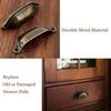 2Pcs Cabinet Drawer Handles Antique Cupboard Cabinet Furniture Bedroom Wardrobe Closet Dresser Shell Pull Handles with Screws