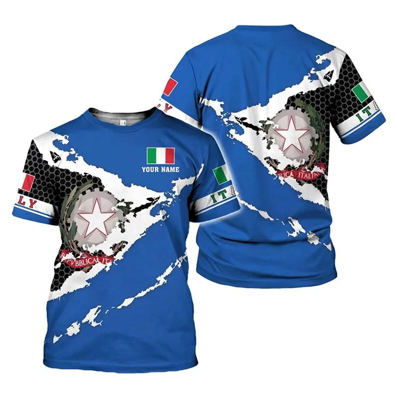 T-Shirt Women's Men's Daily Street Fashion T-Shirt 3D Printing Design New Pride of Italy T-Shirt Top