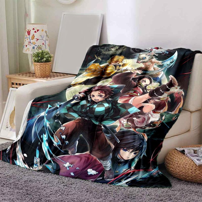 1pc Demon Slayer Anime Blanket, Home Decor, Couch Throw .B050 80x120cm