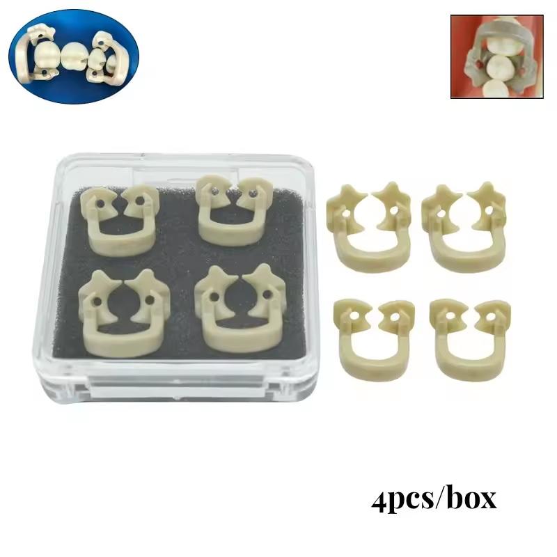 Dental Dam Clips Set 4pcs High Quality Resin Barrier Clamps Rubber Section For Teeth Treatment Room