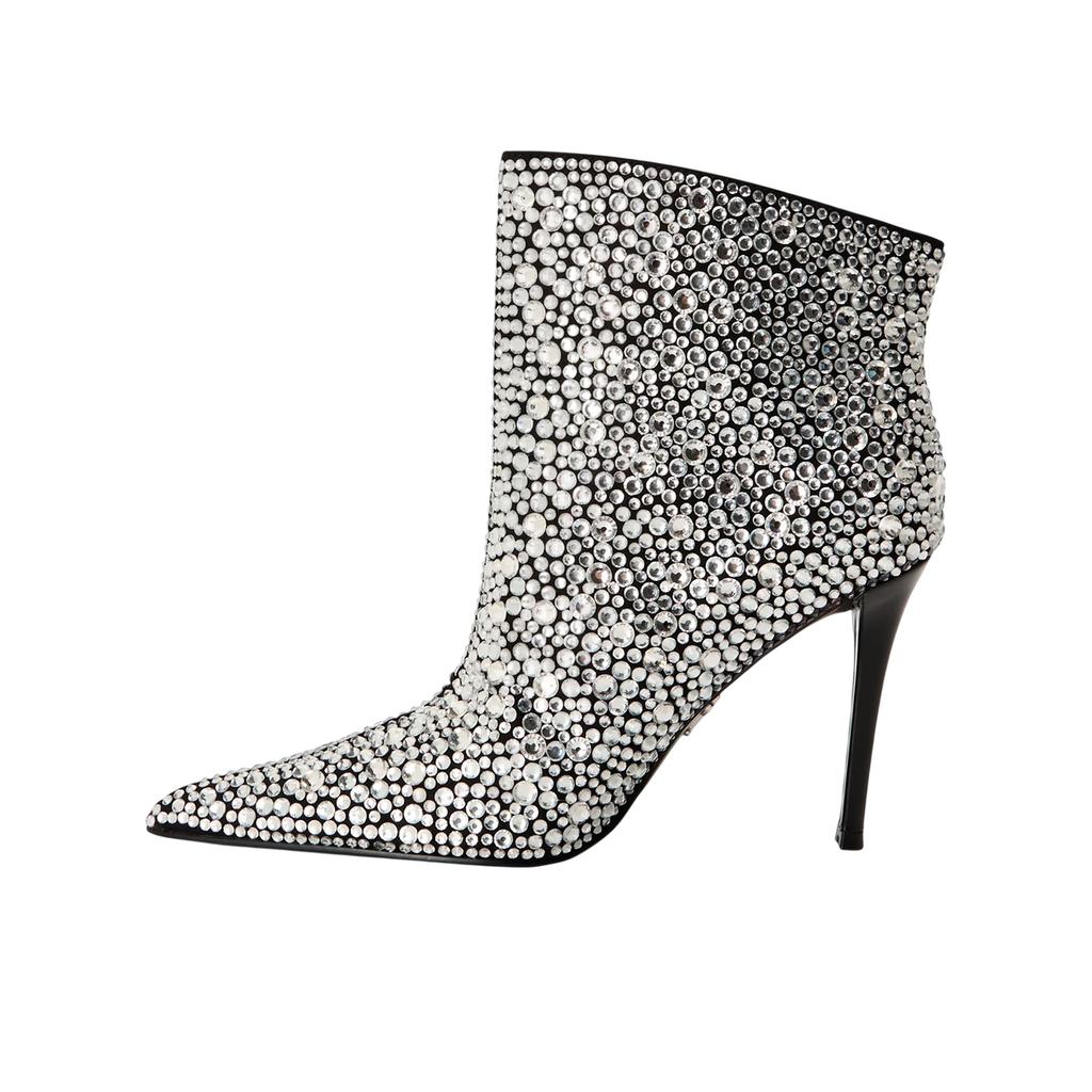 Steve Madden Womens/Ladies Sentinel Rhinestone Metallic High Stiletto Heel Ankle Boots