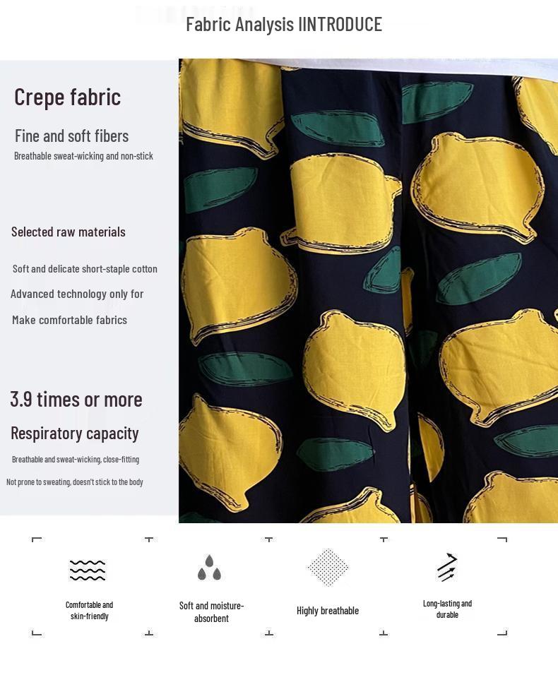 Summer Cotton Silk Polka Dot Slimming Over-the-Knee Pants