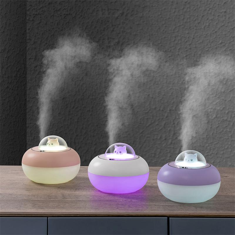 Buy Cute Cat Humidifier USB With Atmosphere Night Light Cartoon Cat ...