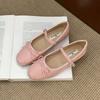 Fashion Pink Fashion Buckle Strap Women Mary Flats Shoes Female Butterfly-Knot Footwear Round Toe Ladies Flats Shallow Shoes Lady