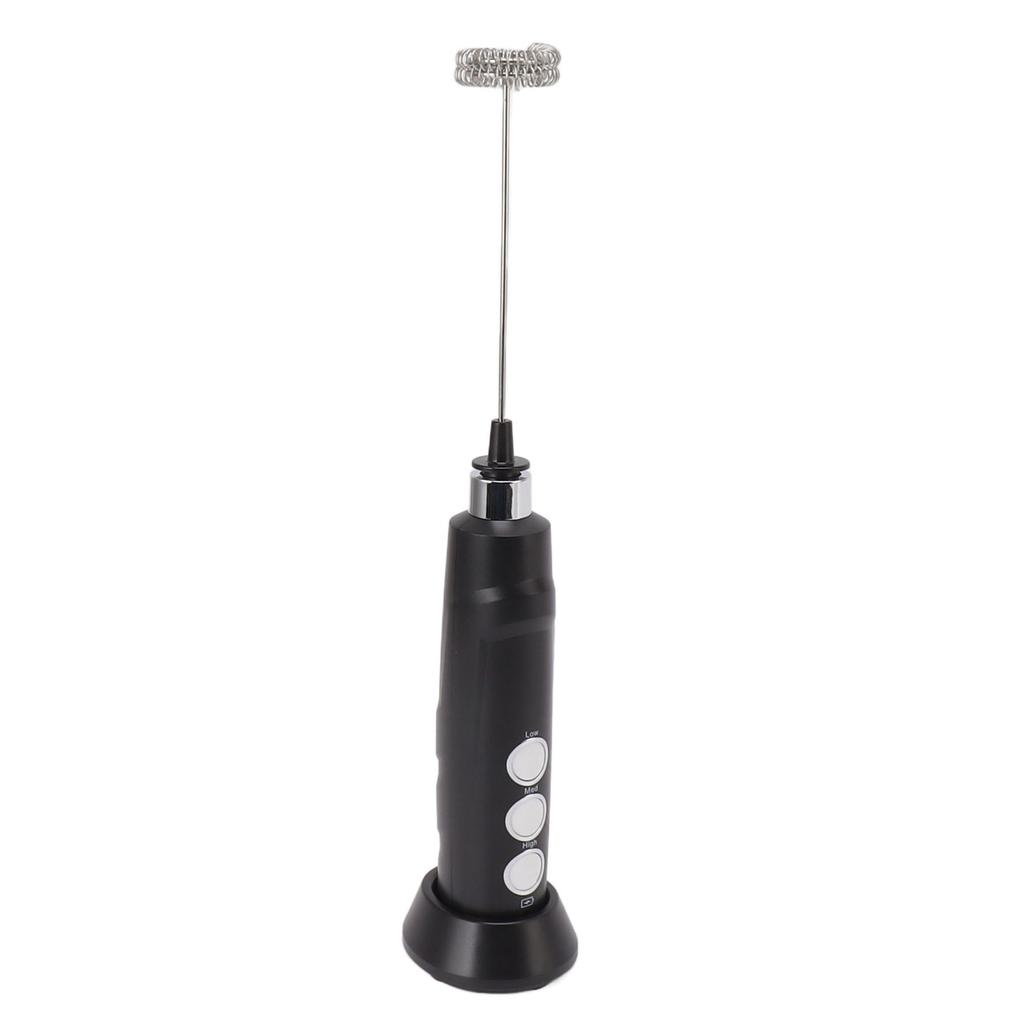 Electric Tumbler Stirrer Rechargeable Handheld Mini Foam Maker for Coffee Egg Hot Chocolate Black
