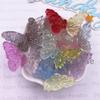 10PCS Colorful Clear Resin Cartoon Rose Butterfly Figurines Flat Back Rhinestone DIY Wedding Decor Scrapbooks Accessories Crafts