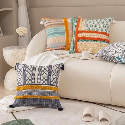 French Style Vintage Cotton Pillow Cover Living Room Sofa Cushion Cushion Model Room Bedside Cushion Removable and Washable Cushion Cover