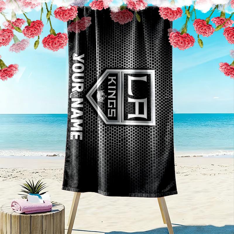 Los Angeles Kings Druck Strandtuch, Großes Weiches Schnelltrocknendes Handtuch für Strand Camping Schwimmen