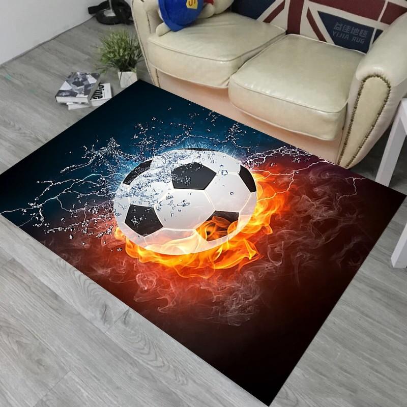 VIKAMA Football Fan Exclusive Rug Atmosphere Soft Non Slip Living Room Gaming Room Bedroom Decor Foot Mat Sports Style Home
