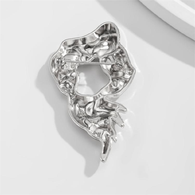 Delicate Hollow Pattern Alloy Brooch Eye Catching Lapel Pin Accessory For Women Seeking Unique Style Accent