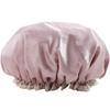 Solid Color Double Layer Waterproof Shower Cap for Women