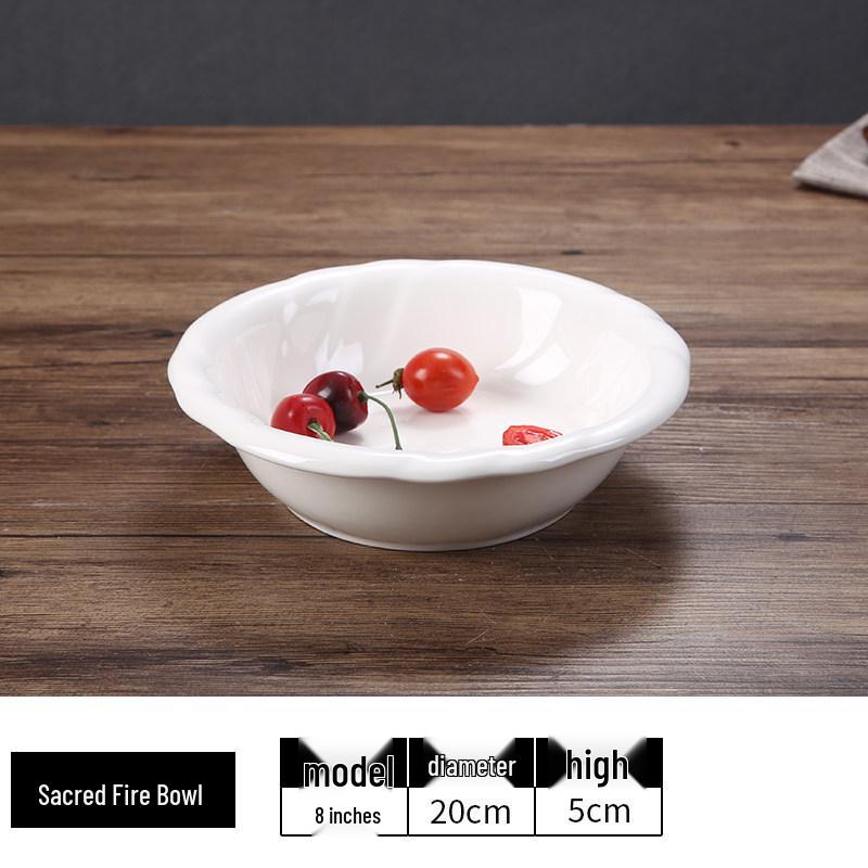 Creative Large Ceramic Soup Bowl - Thickened, Round, Restaurant & Household Tableware
