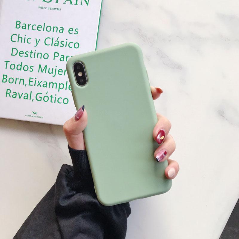 Silicone Soft Phone Case For iPhone X XR XS Max XR X 8 7 6 6S Plus casefor iphone 11 12 13 mini 13 Pro Max Candy color Cover
