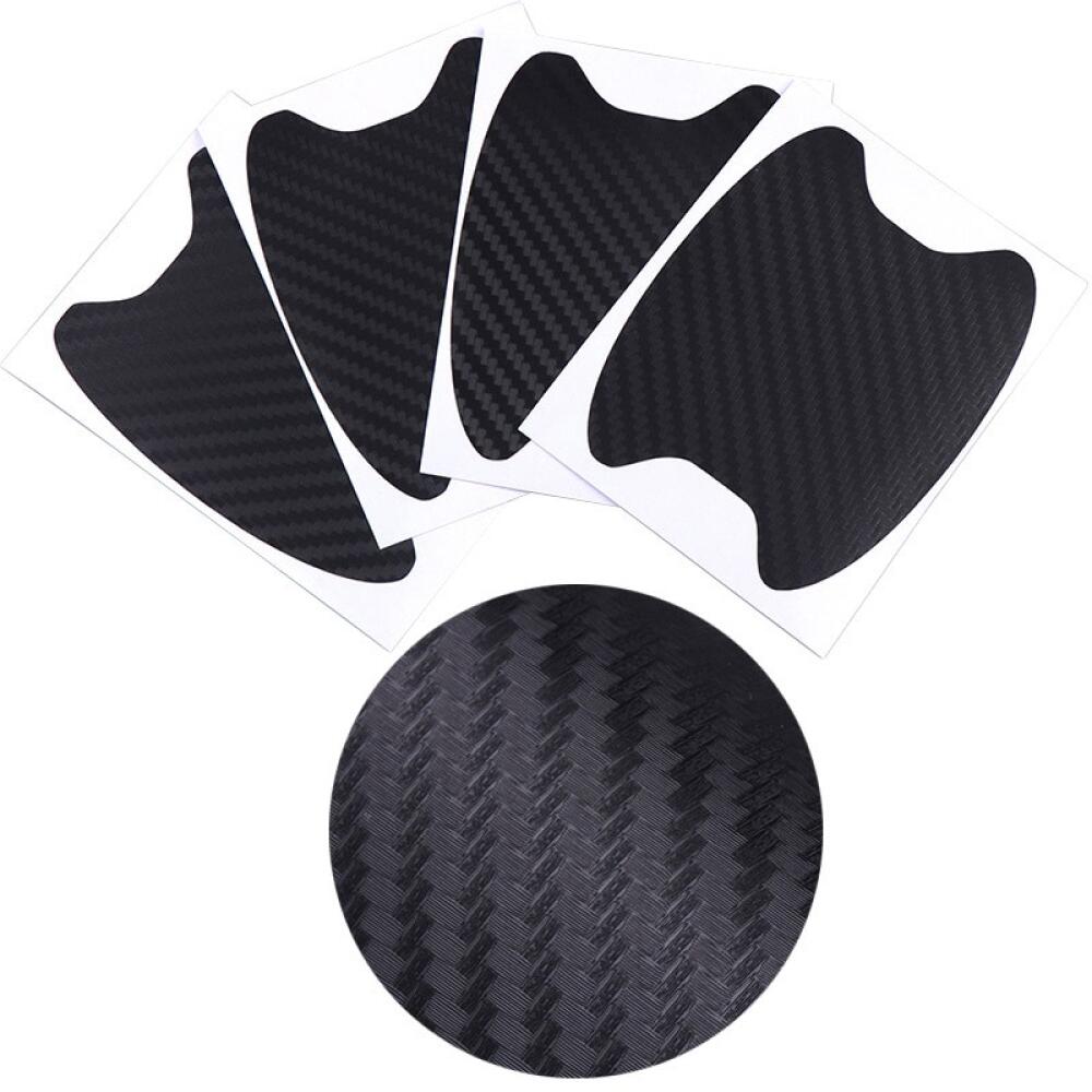 4Pcs/Set Universal Carbon Fiber Car Door Handle Sticker, Scratches Resistant Anti-Scratch Protection Film Cover Design