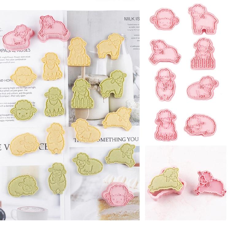 8 Pieces Cookie Cutters Sheep Shaped Biscuit Mold Kitchen Tools Plastic Material