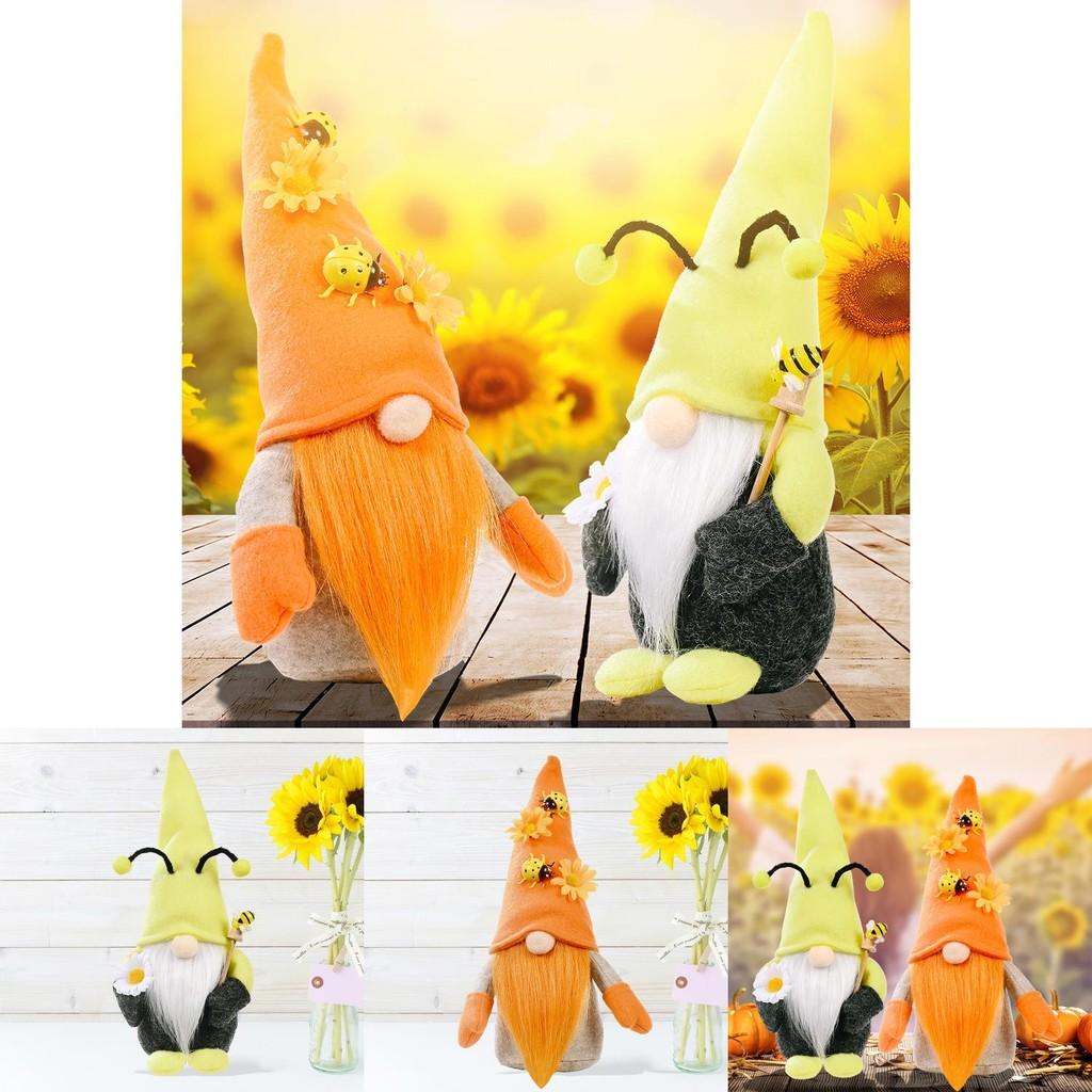 New Autumn Harvest Festival Sunflower Ladybug Faceless Plush Doll Home Decor