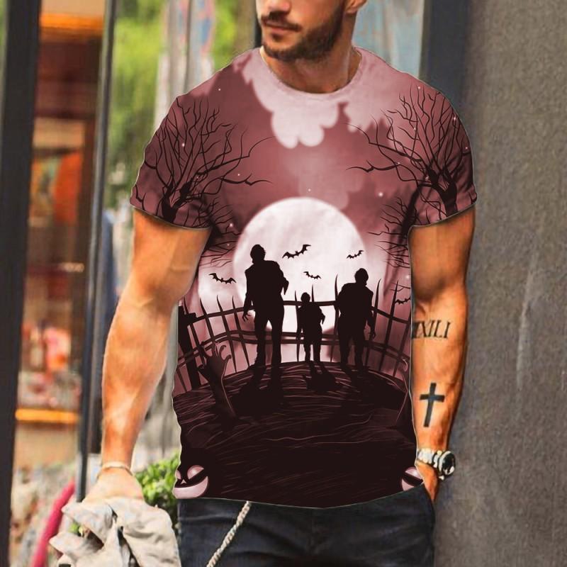 2026 Summer New Men's Digital Printing Trend Crew Neck Short Sleeve T-Shirt Loose T-Shirt Men's Clothing