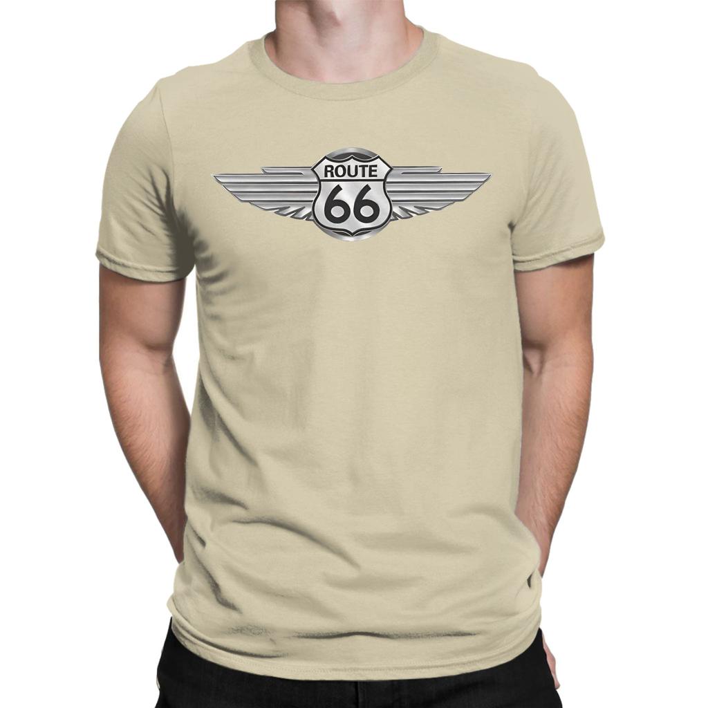 Route 66 Decorative Plate Wings Funny Graphic 100 Cotton Tshirt Route 66 Tees Tops For Unisex
