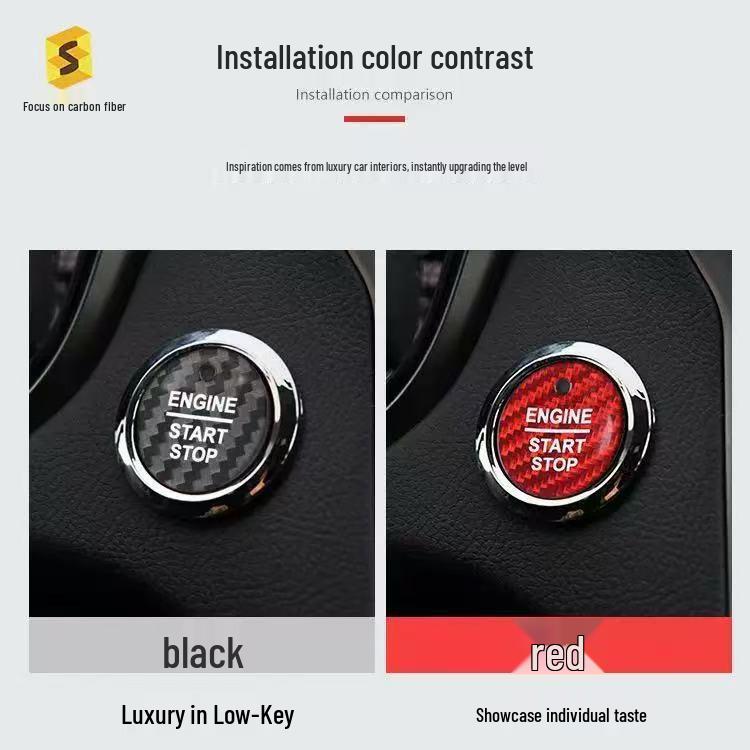 Real Carbon Fiber One-Button Start Ignition Decal for BMW, Mercedes-Benz, Volkswagen, Toyota, Nissan, Honda, Suzuki