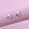 Elegant Silver Needle Pearl Flower Earrings - Simple, Versatile Ear Studs for Women