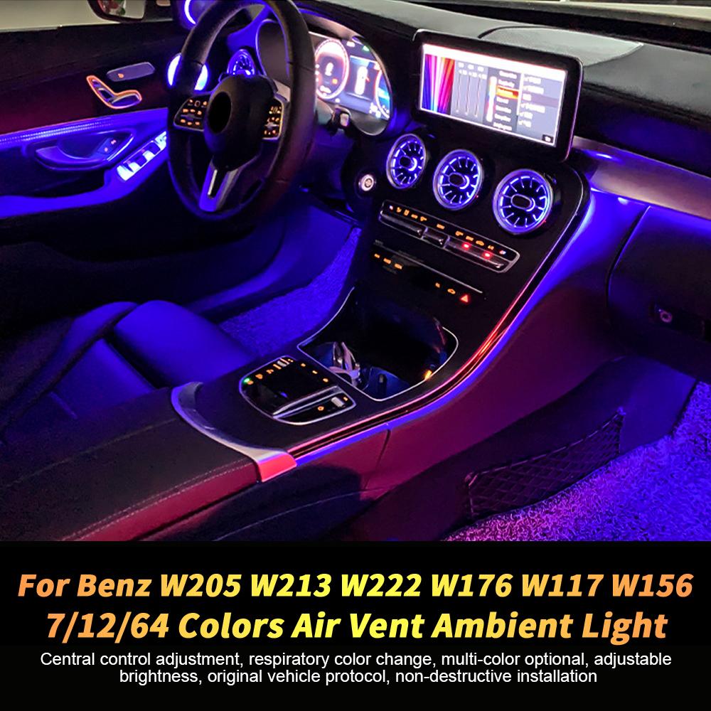 For Mercedes Benz W205 C-Class GLC X253 W213 E-Class W222 S-Class W117/W156/W176 CLA GLA Turbine Nozzle Air Vents Ambient Light