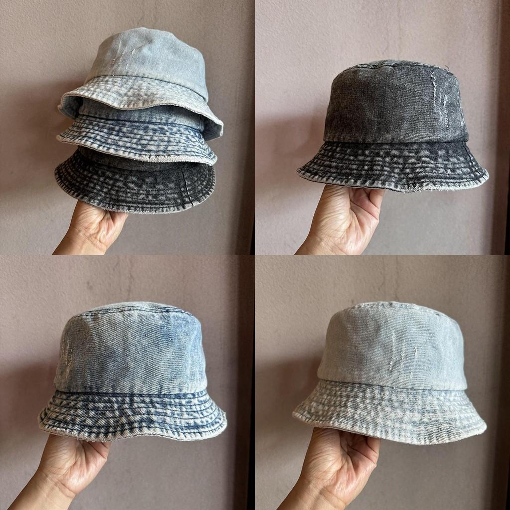 Cap Fisherman Denim With Uv Protection And Water Wash Finish For Gift Women