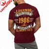 Birthday Shirt for Men Legends Were Born In 1986 or 1966 Tshirt 40 Years Old and 60 Years Old Mens Vintage Tee Backprint Tshirt
